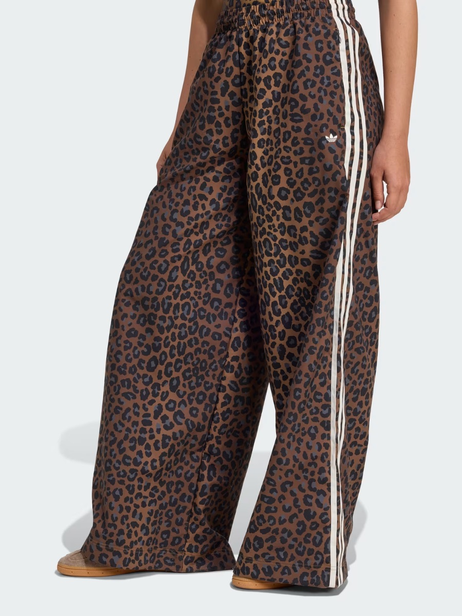 Adidas Leopard-Print Wide Leg Track Adilenium Animal Striped Firebird Oversized